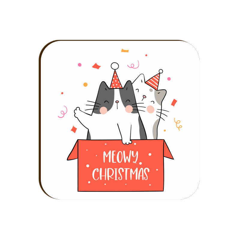 Coaster - Meowy Christmas Cat Design for Gifting - Bumper Talks