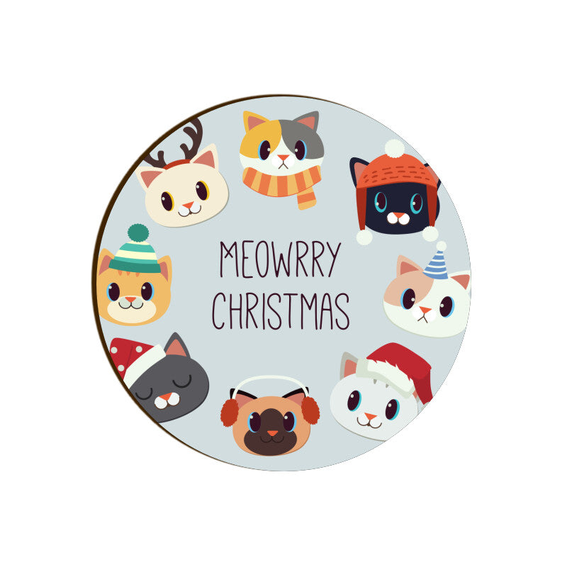 Coaster - Meowrry Christmas Cat Design for Gifting - Bumper Talks