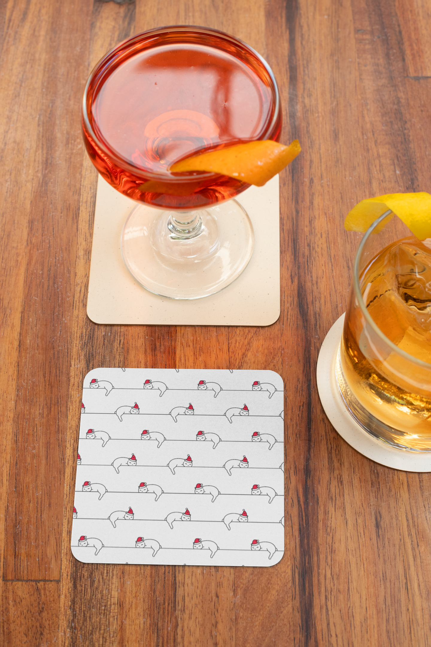 Coaster - Christmas Cat Design for Gifting - Bumper Talks