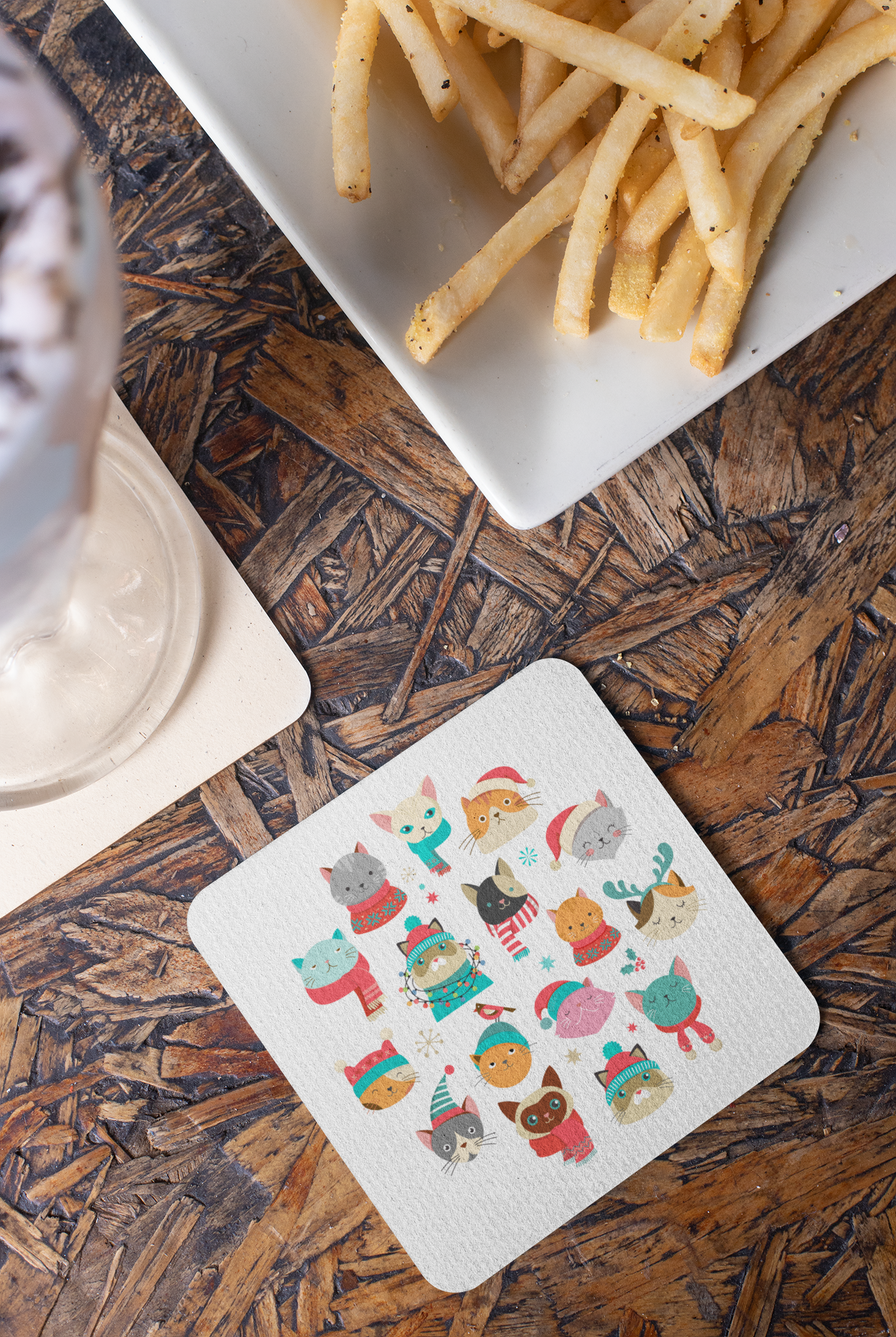Coaster - Christmas Cat Design for Gifting - Bumper Talks
