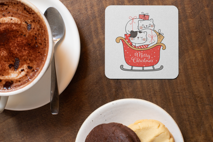 Coaster - Christmas Cat Design for Gifting - Bumper Talks