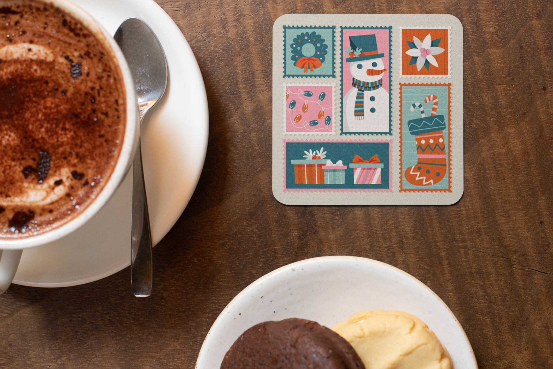 Coaster - Christmas Stamp Design For Gifting - Bumper Talks