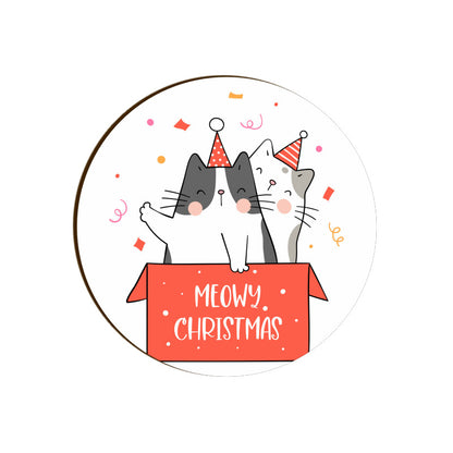 Coaster - Meowy Christmas Cat Design for Gifting - Bumper Talks