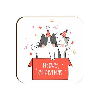 Coaster - Meowy Christmas Cat Design for Gifting - Bumper Talks