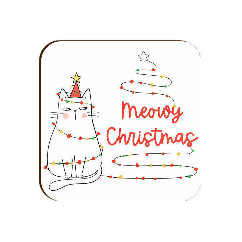 Coaster - Meowy Christmas Cat Design for Gifting - Bumper Talks