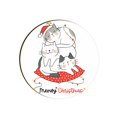 Coaster - Meowy Christmas Cat Design for Gifting - Bumper Talks