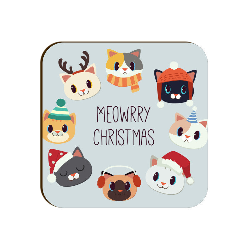 Coaster - Meowrry Christmas Cat Design for Gifting - Bumper Talks