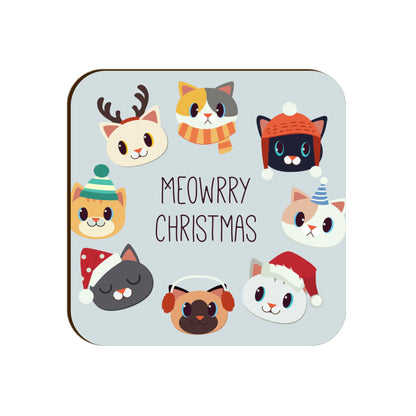 Coaster - Meowrry Christmas Cat Design for Gifting - Bumper Talks