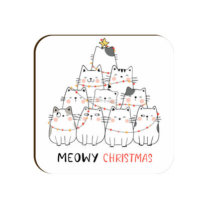 Coaster - Meowy Christmas Cat Design for Gifting - Bumper Talks