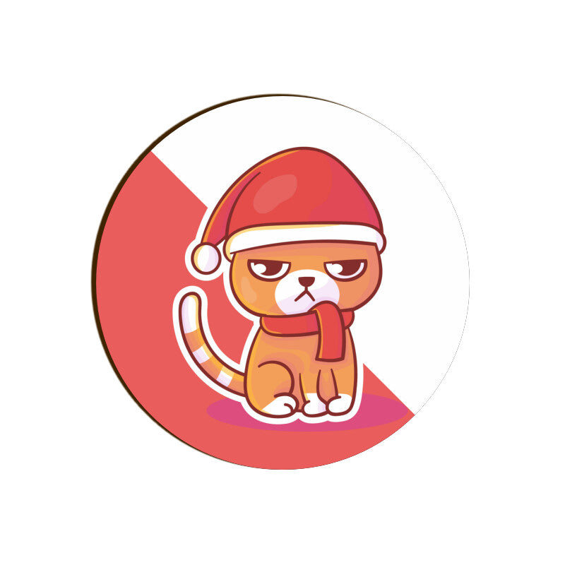 Coaster - Christmas Angry Cat Design for Gifting - Bumper Talks