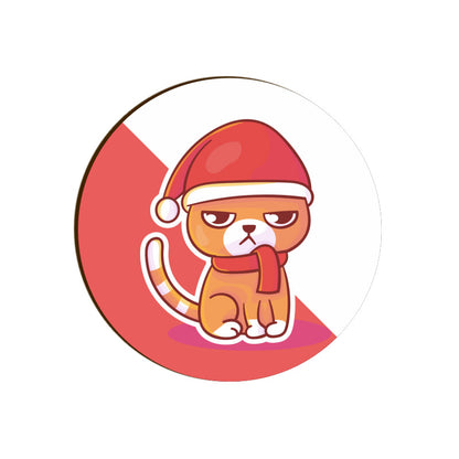 Coaster - Christmas Angry Cat Design for Gifting - Bumper Talks