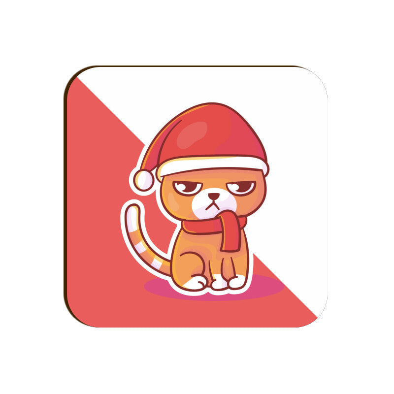 Coaster - Christmas Angry Cat Design for Gifting - Bumper Talks