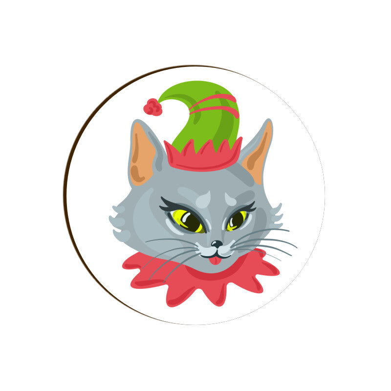 Coaster - Christmas Cat Design for Gifting - Bumper Talks