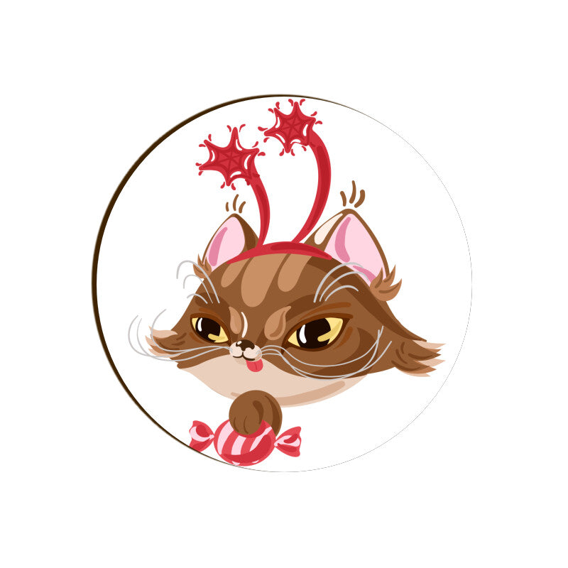 Coaster - Christmas Cat Design for Gifting - Bumper Talks