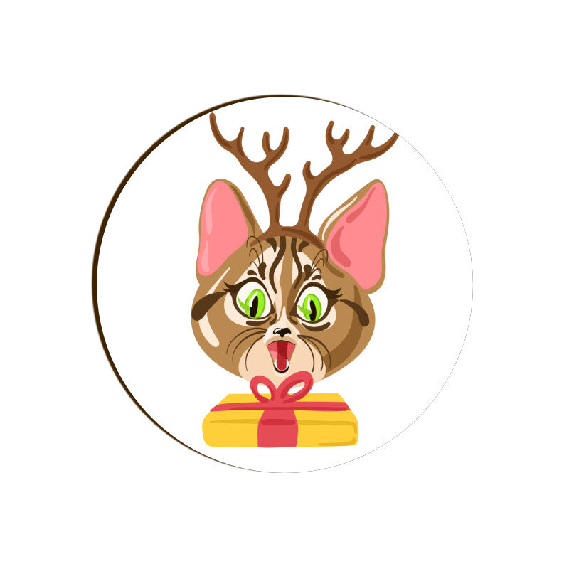 Coaster - Christmas Cat Design for Gifting - Bumper Talks