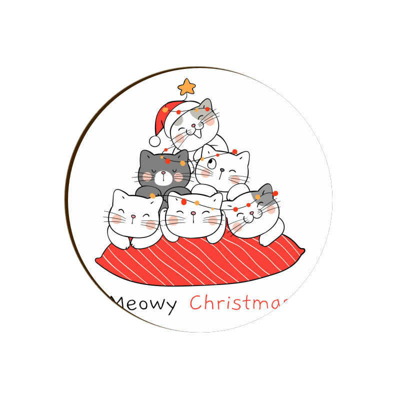 Coaster - Meowy Christmas Cat Design for Gifting - Bumper Talks