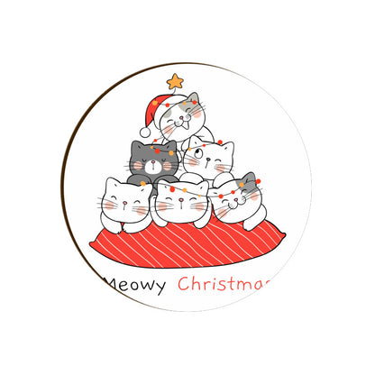 Coaster - Meowy Christmas Cat Design for Gifting - Bumper Talks