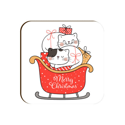 Coaster - Christmas Cat Design for Gifting - Bumper Talks